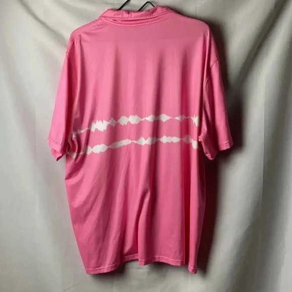 CROWN AND IVY MENS SIZE XL PINK POLO SHIRT WITH WHITE TIE DYE STRIPE CLEAN - Picture 10 of 11